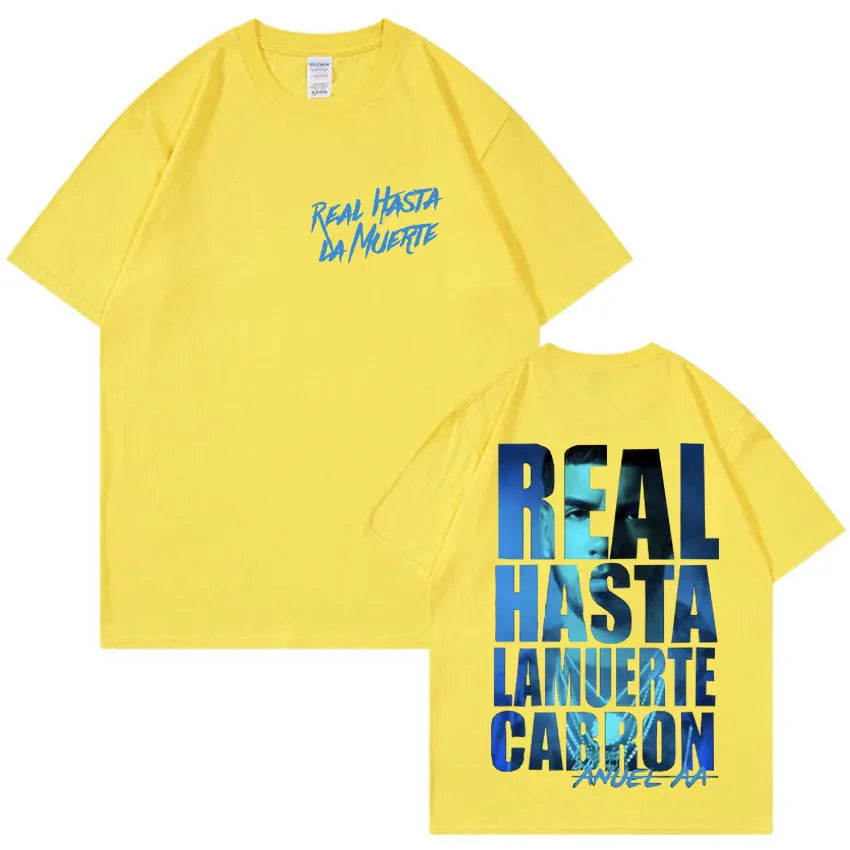 Anuel AA Tour 2025 Fashion Double Sided Print High Street Graphic Comfort Tee Shirts Mens Casual Aesthetic Oversized Y2K Tshirts