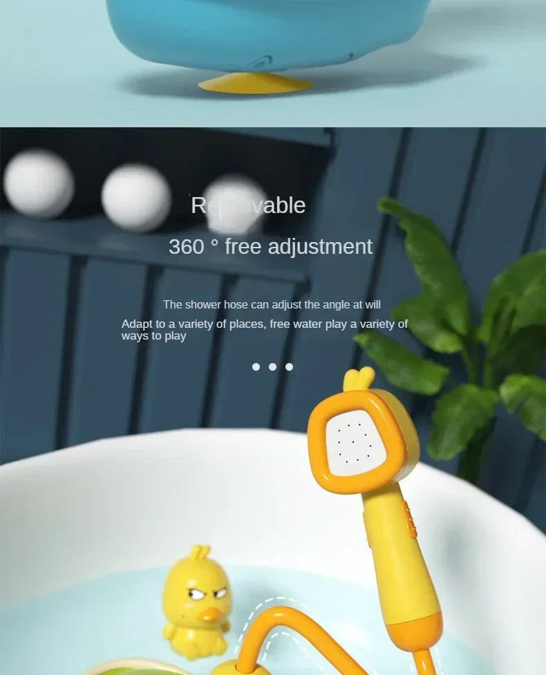 Cute Duck Electric Water Spray Bathroom Bathing Toys Baby Bath Toys Kids Bath And Shower Bathtubs Interactive Boy Girl Gifts Hot