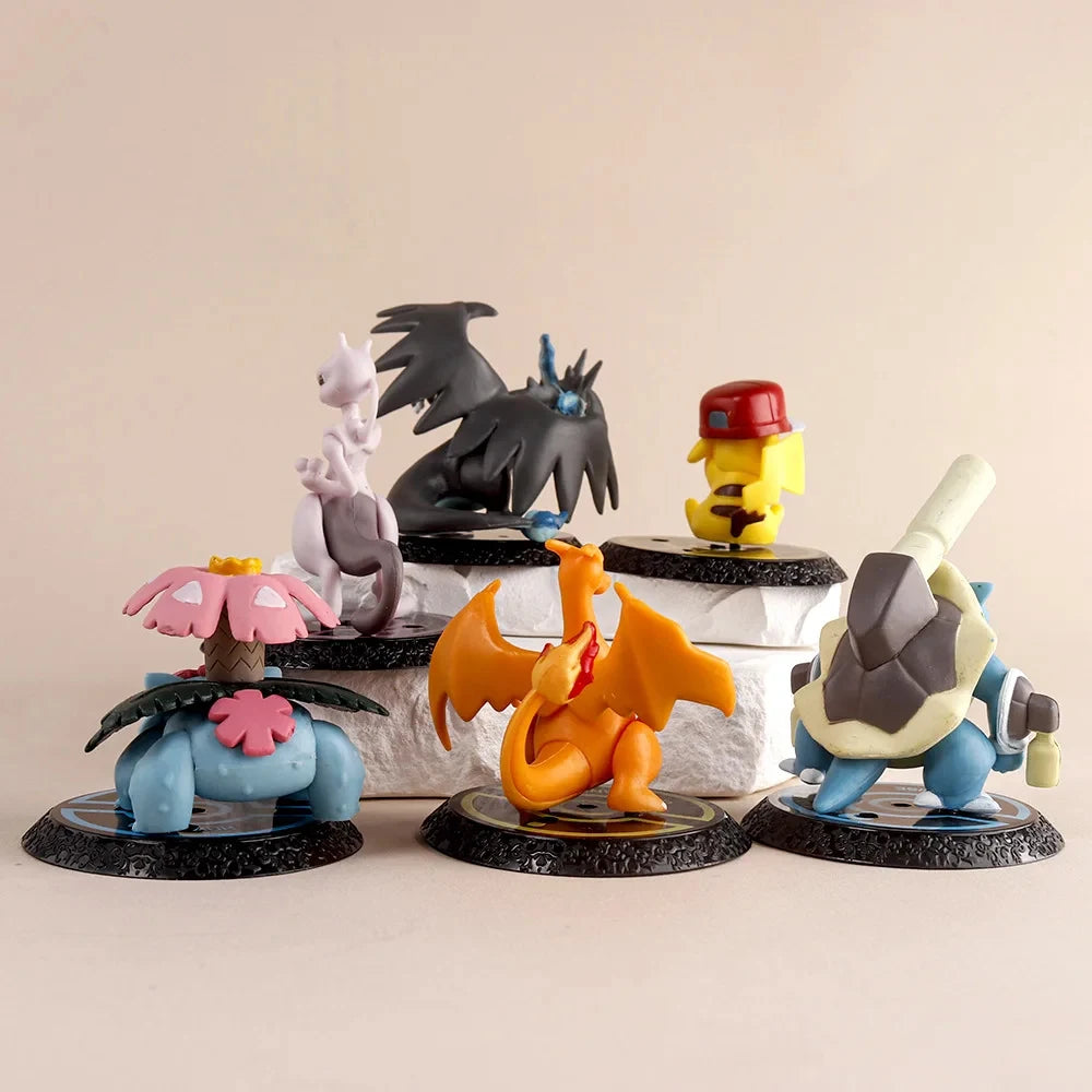 Pokemon 6 unids/set figura de Anime Pikachu 6-7cm figura Charizard Blastoise Squirtle Bulbasaur modelo de figuras de acción jugu