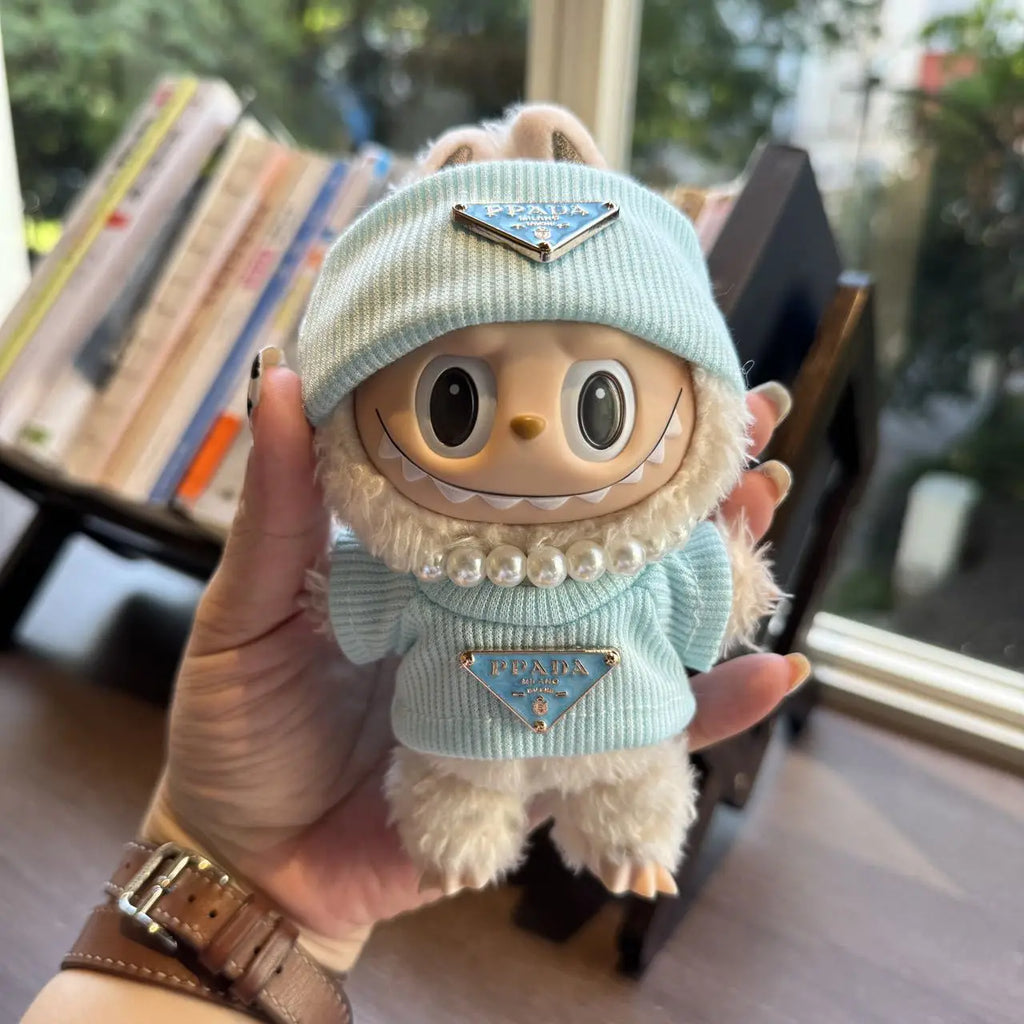 Fashion Sweater Clothes for Labubu Dolls Accessories Korea Style Pearl Necklace for Labubu V1 V2 Dolls Clothes Outfit Accessorie
