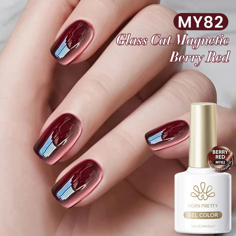 BORN PRETTY 10ml Pink Water Light Cat Magnetic Gel Polish Spaking Glitter UV LED Soak Off Gel Varnish Crystal DIY Manicure