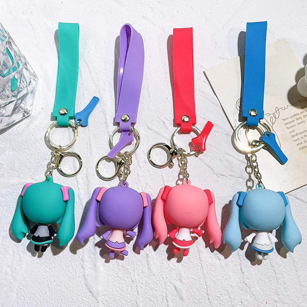 Hatsune Keychain Creative Cartoon Beauty Doll Bag Pendant Car Key Chain Ring Gift