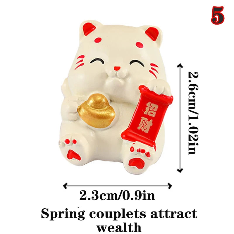 Cartoon Lucky Cat Decorative Accessories Environmental Resin Car Ornaments Mini Landscape