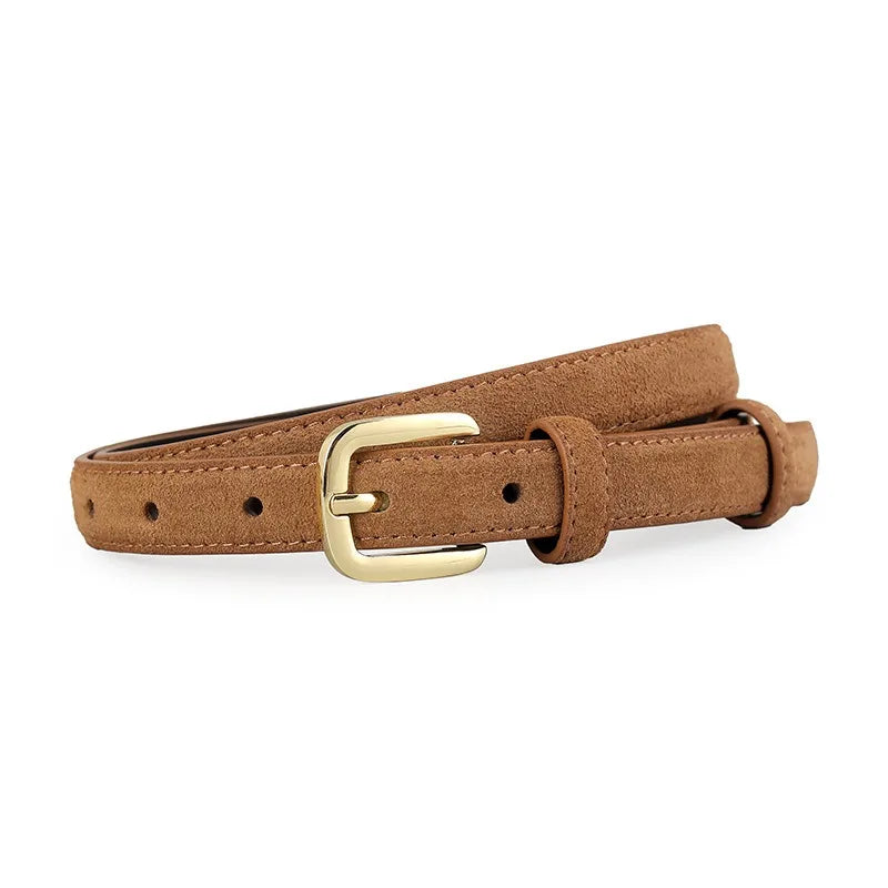Women Luxury Design Suede Leather Belt Casual Versatile Business Waist Strap Trendy Trouser Dress Belts Gifts