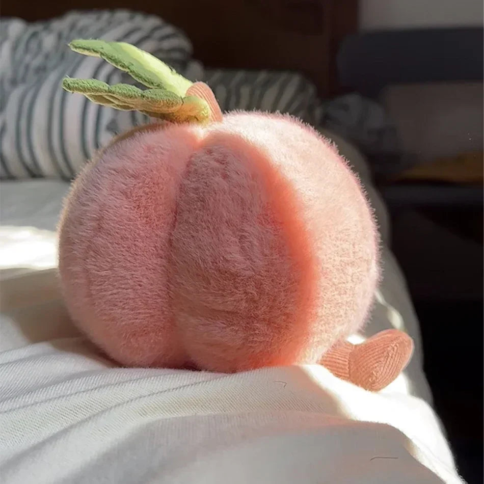 2025 Peach Pear Cherry Plush Doll Smiling Face Fruit Series Home Bedroom Decoration Pet Interactive Toy Birthday Gift