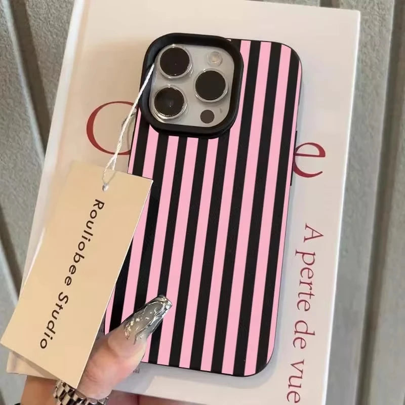 Minimalist Colorful Striped Texture Phone Case For iPhone 17 Air 16 Pro Max 15 14 Plus 13 12 11 Shockproof Silicone Back Cover
