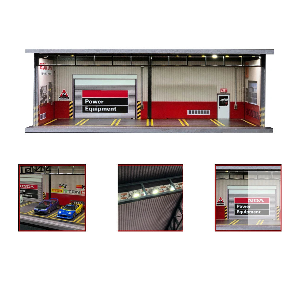GFans NEW 1:64 Scale Diorama Car Garage Model Parking Lot for Display Gifts Scene Collection Display Car Assembly Scenes Toy