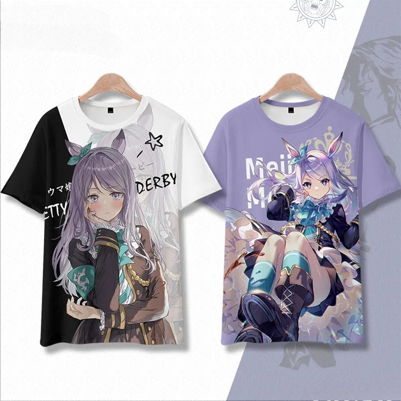 Umamusume Mejiro McQueen Japanese Game T-Shirts Anime Men Women Tee Shirt Short SleeveT Shirt Plus Size Tops