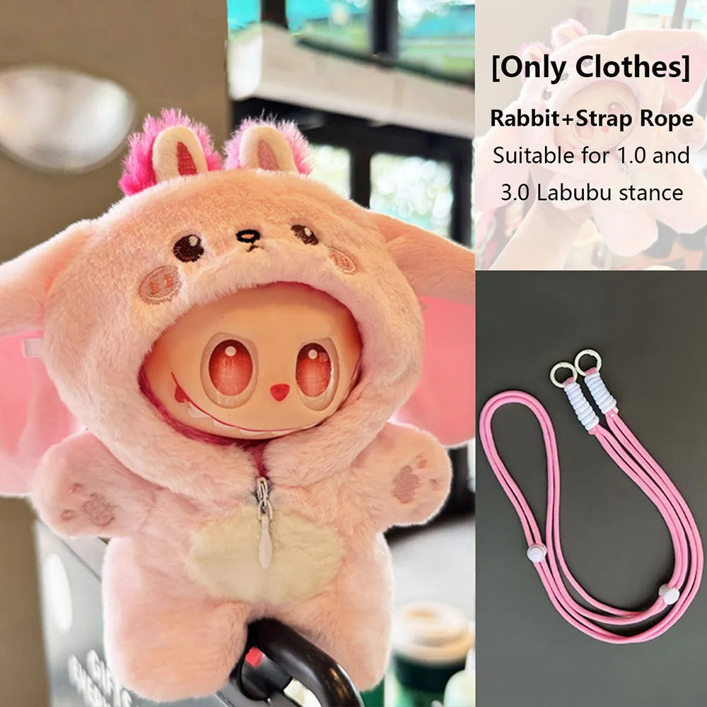 Only Clothes For 15-17cm Labubu Animal Elephant Cute Cat Clothes Set for 15-17cm Labubu Doll Clothes Accessories