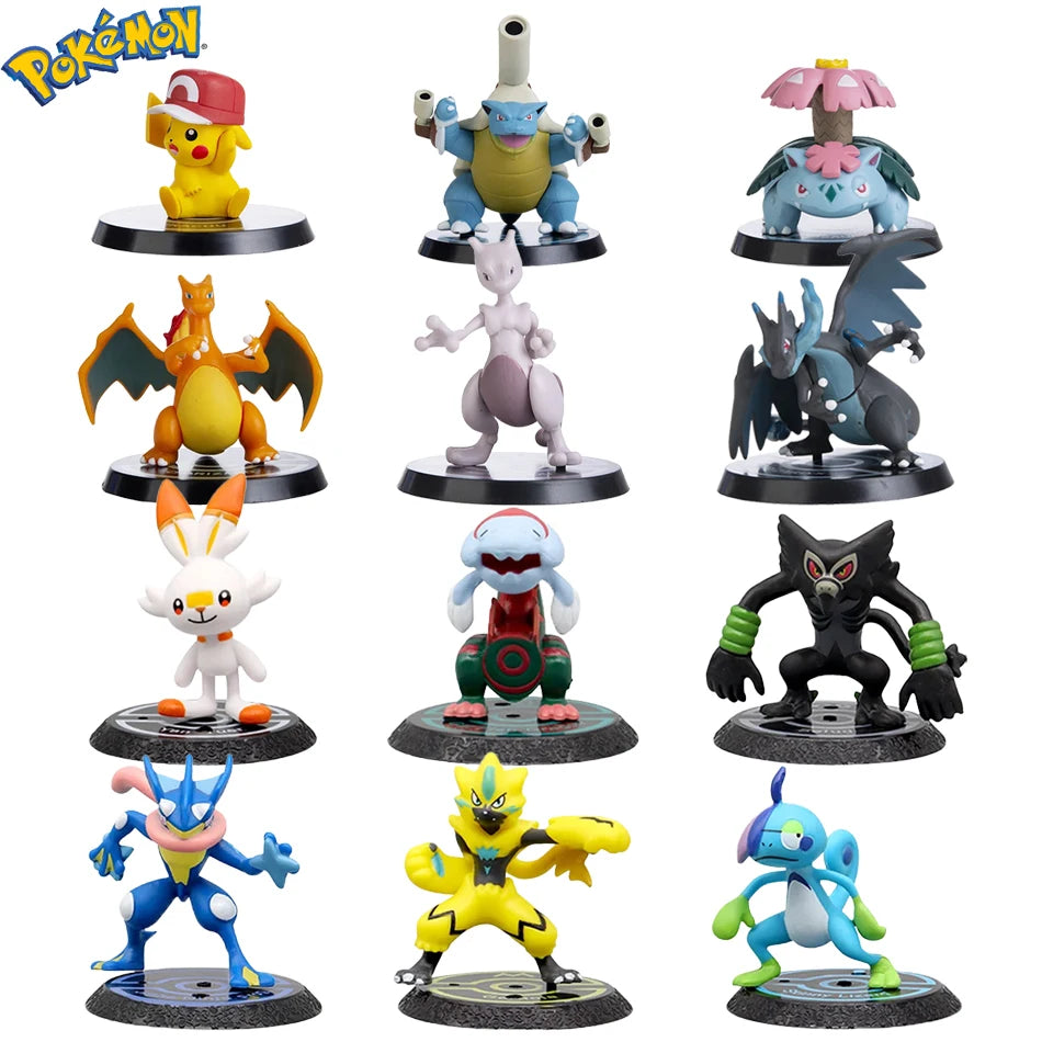 Pokemon 6 unids/set figura de Anime Pikachu 6-7cm figura Charizard Blastoise Squirtle Bulbasaur modelo de figuras de acción jugu