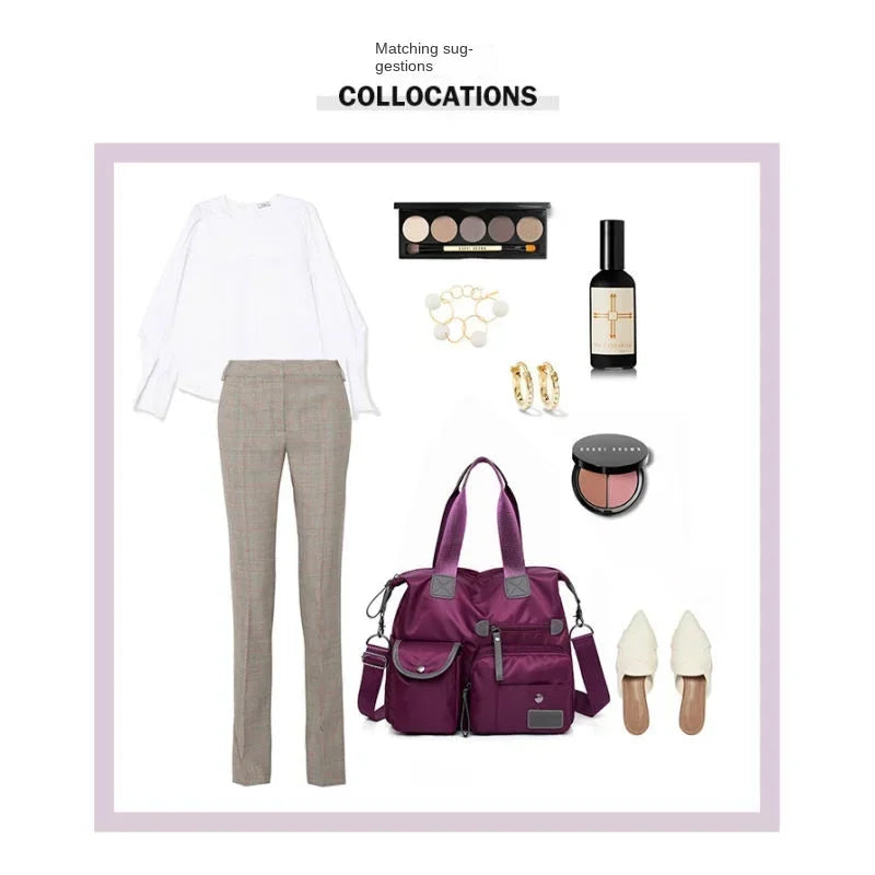 New Women's Casual Fashion Mommy Bag Oxford Handbag Large Capacity Waterproof Travel Bag