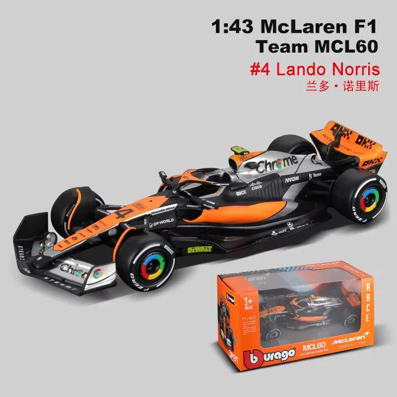 New Year Special Offer Bburago 1:43 F1 Series Alloy Miniature Diecast Model  Monaco Mcl60 Amg W14 E Las Vegas Rb19 Toys Kid Gift