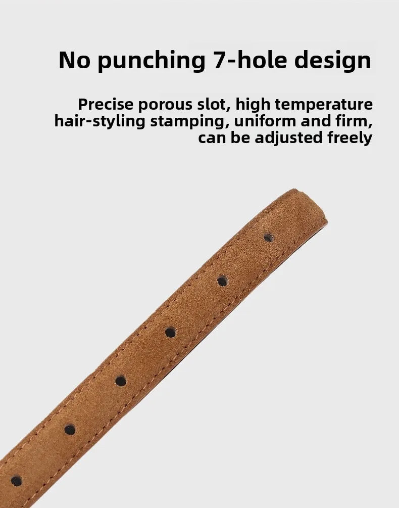 Women Luxury Design Suede Leather Belt Casual Versatile Business Waist Strap Trendy Trouser Dress Belts Gifts