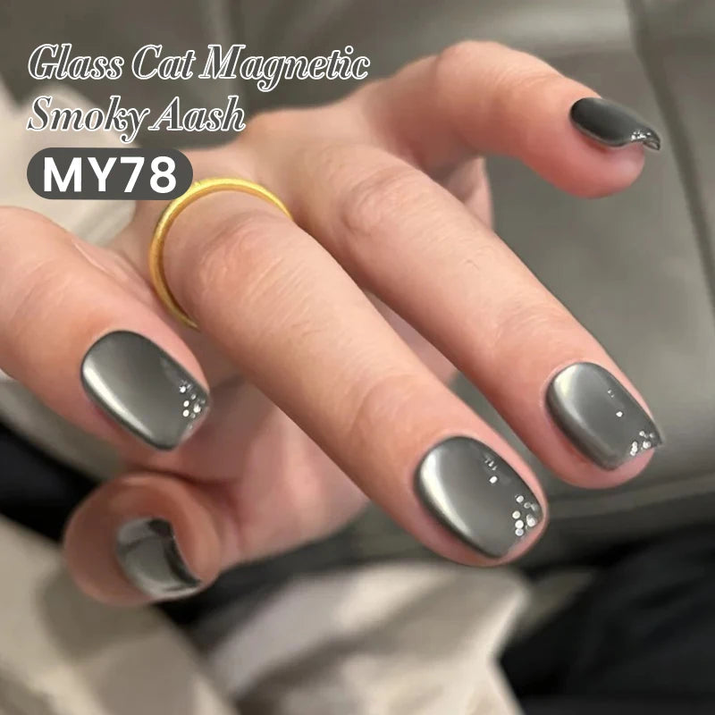 BORN PRETTY 10ml Mint Soda Glass Bead Cat Magnetic Gel Christmas Green Glitter Soak Off UV Gel Nail Art Varnish Manicure
