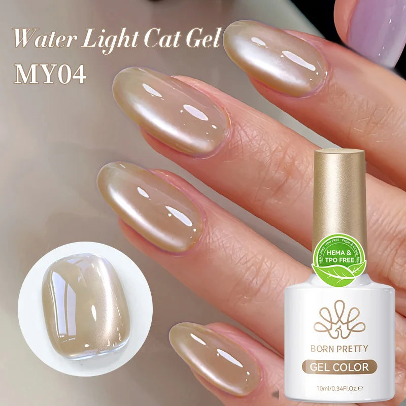 BORN PRETTY 10ml Pink Water Light Cat Magnetic Gel Polish Spaking Glitter UV LED Soak Off Gel Varnish Crystal DIY Manicure