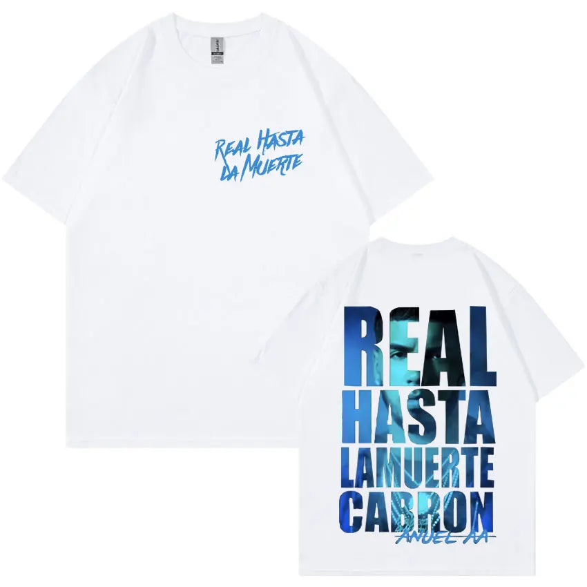 Anuel AA Tour 2025 Fashion Double Sided Print High Street Graphic Comfort Tee Shirts Mens Casual Aesthetic Oversized Y2K Tshirts