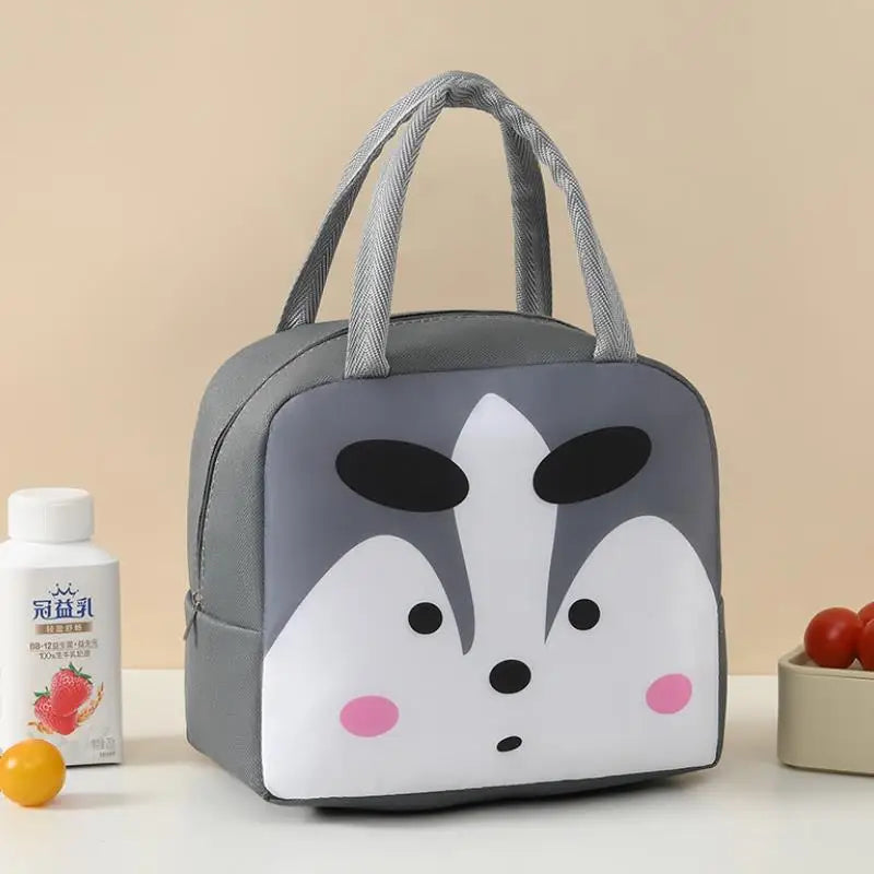 Cartoon Insulated Bag Oxford Cloth Lunch Box Bag Insulated Bento Box Bag, Hand In Hand Rice Bag Camping Fresh-Keeping Ice Bag