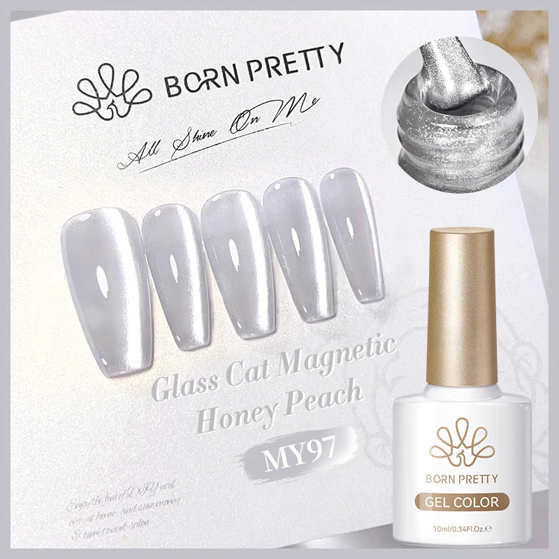 BORN PRETTY 10ml Pink Water Light Cat Magnetic Gel Polish Spaking Glitter UV LED Soak Off Gel Varnish Crystal DIY Manicure
