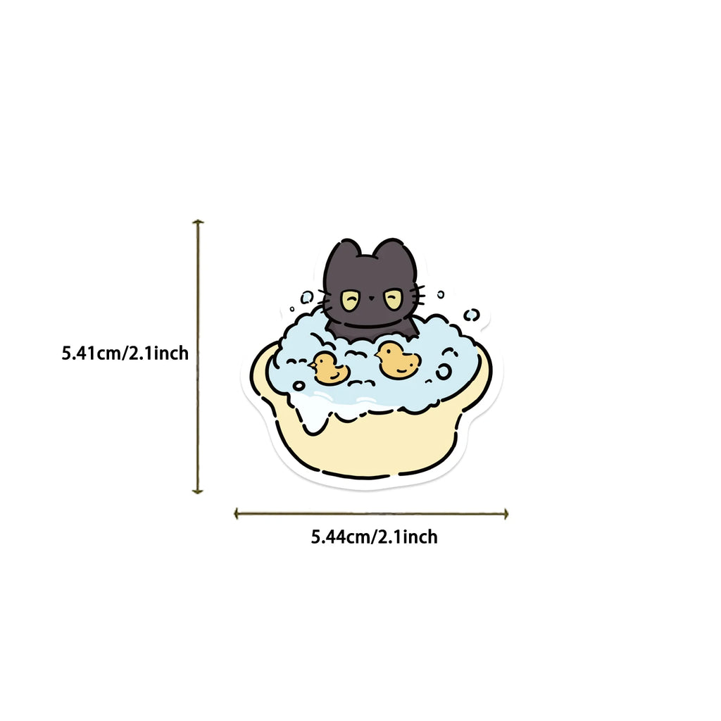 50PCS Naughty Little Black Cat Sticker Graffiti Decoration Laptop Luggage Phone Skateboard Waterproof DIY Sticker