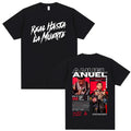 Rapper Anuel AA Real Hasta La Muerte Tour 2025 T Shirt Men Women Hip Hop Oversized T-shirts Men's Casual Cotton Vintage T Shirts