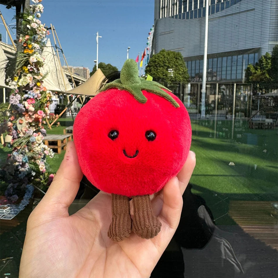 2025 Peach Pear Cherry Plush Doll Smiling Face Fruit Series Home Bedroom Decoration Pet Interactive Toy Birthday Gift
