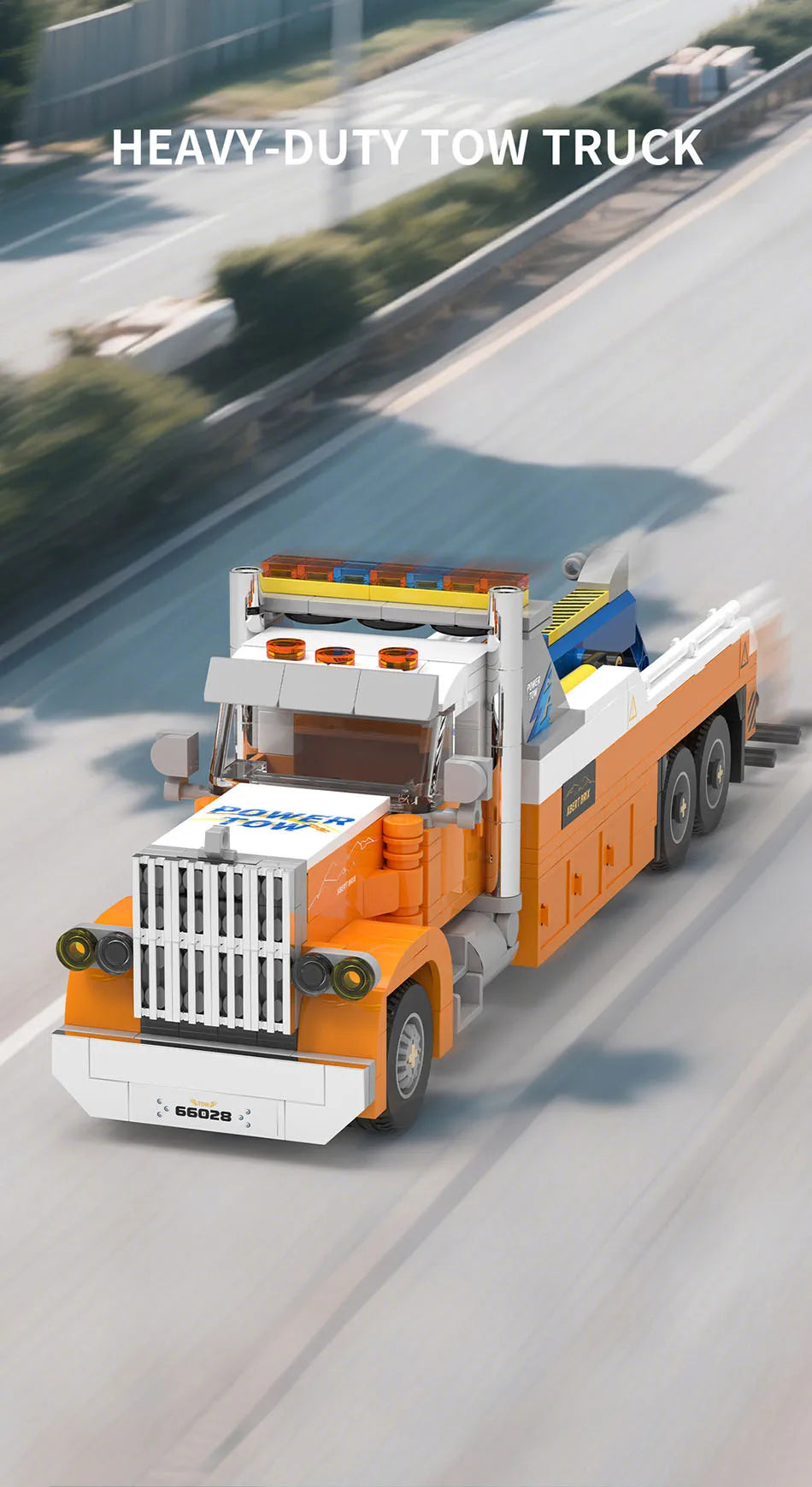 Technical City 449pcs Heavy-duty Tow Truck Model Building Blocks Set Highway Trailer Truck MOC Car Toys For Children Boys Gifts