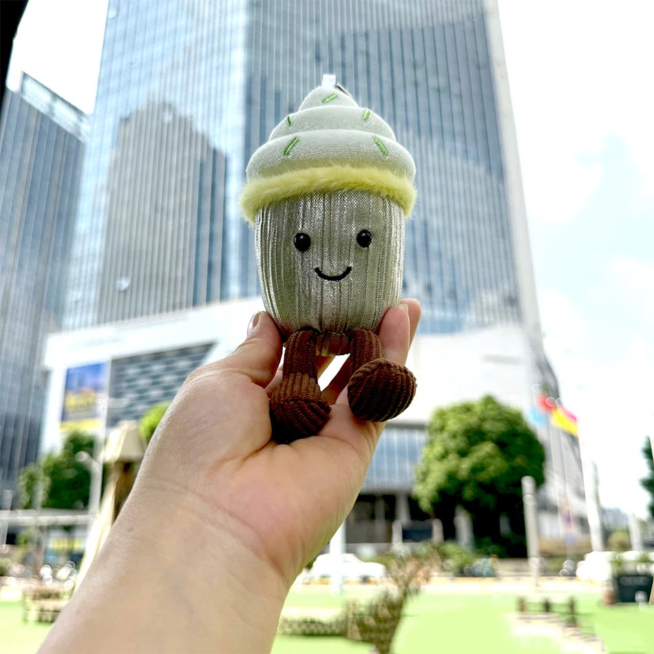 2025 Peach Pear Cherry Plush Doll Smiling Face Fruit Series Home Bedroom Decoration Pet Interactive Toy Birthday Gift