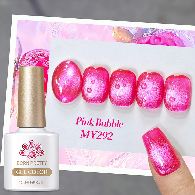 BORN PRETTY Cat Magnetic Gel Nail Polish 10ml Crystal Holographics Glass Bead Semi Permanent Soak Off UV LED Nail Art Manicure