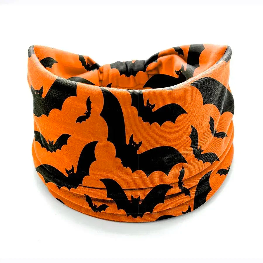 Halloween Headbands For Women Wide Turban Dress Up Costume Headwraps Pumpkin Spider Web Bad Skeleton Hair Band