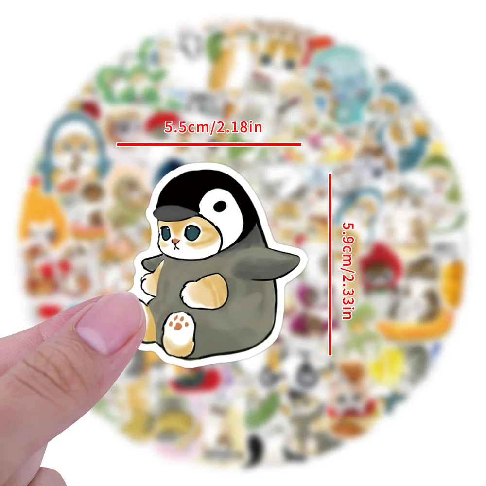 10/30/55/110PCS Kawaii Mofusand Stickers Cartoon Cute Cat Graffiti Decals Kids Toy Gift DIY Scrapbook Guitar Laptop Phone Case