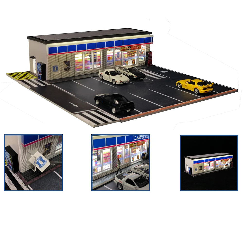 GFans NEW 1:64 Scale Diorama Car Garage Model Parking Lot for Display Gifts Scene Collection Display Car Assembly Scenes Toy