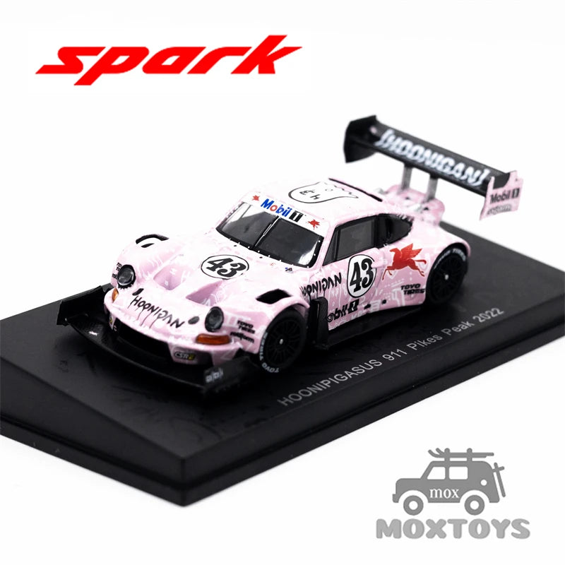 SPARK 1:64 HOONIPIGASUS No.43 Pikes Peak  2022 pink Diecast Model Car