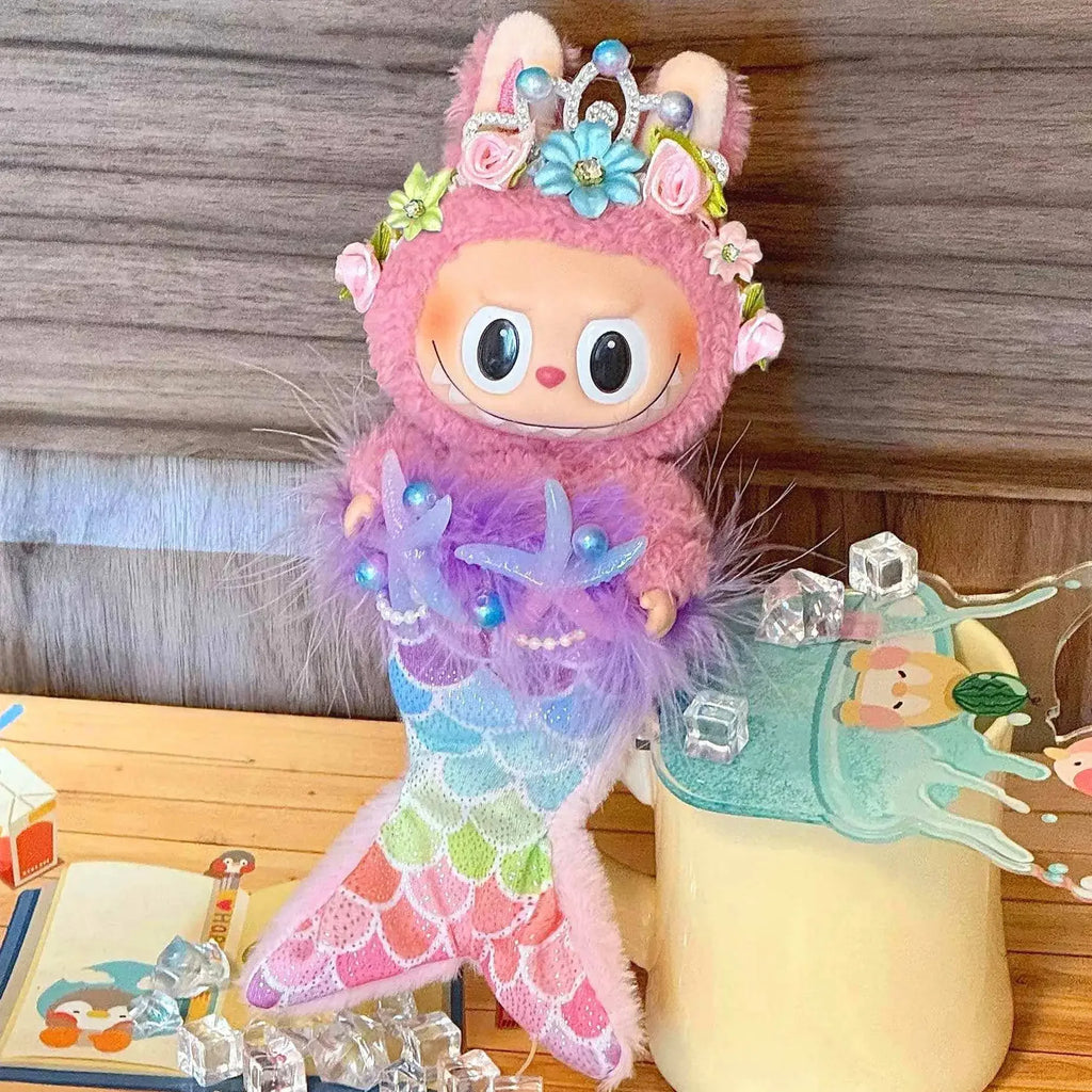 17CM Doll Clothes Mermaid Style Suitable for Labubu Accessories Doll Clothes Dress Humanoid Doll Costume Game Girl Gift