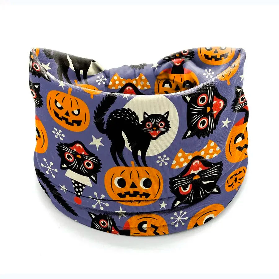 Halloween Headbands For Women Wide Turban Dress Up Costume Headwraps Pumpkin Spider Web Bad Skeleton Hair Band