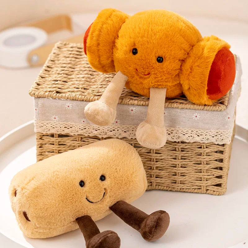 New Cartoon Egg Stuffed Toy Expression Food Bread Toast Series Breakfast Doll Fun Decoration Pillow Baby Comfort Doll Xmas Gifts
