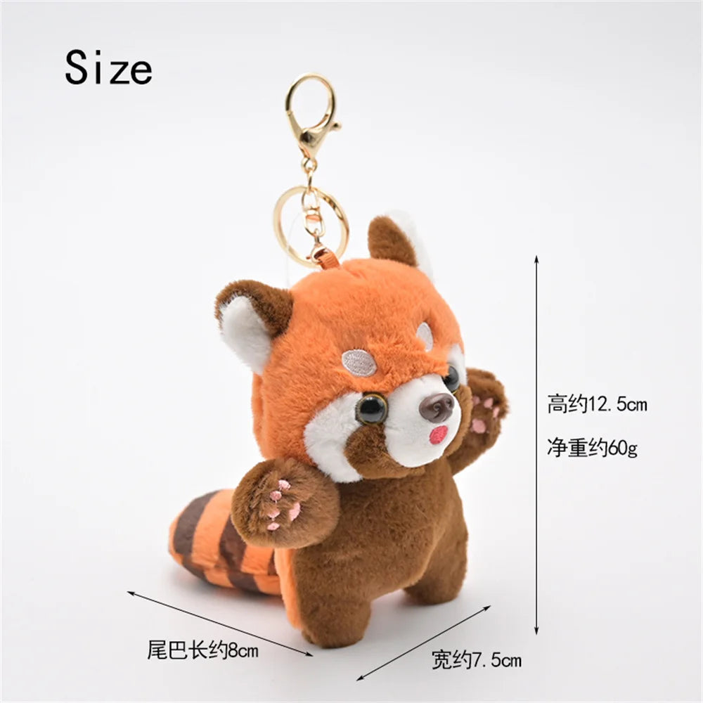 Cute Cartoon Red Panda Plush Toy Pendant Zoo Cultural Key Chain Figure Wholesale Raccoon Hanging