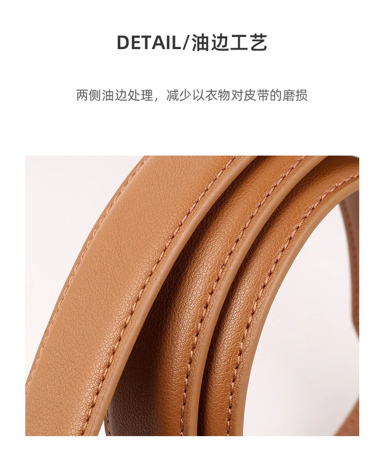 2025 New Fashion Genuine Leather Belt Women Matching Jeans High Quality Gold Buckle Belt Women's Luxury Soft Black Cowhide Belt