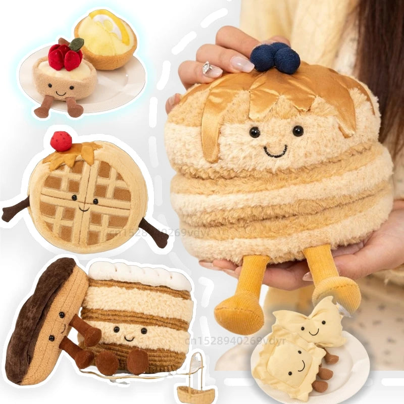 Dessert Cake Series Puffs Sweet Bread StrawBerry Lemon  Cake Plush Toys Pillow Baby Cute Comfort Doll Home Decor for Kids Gifts