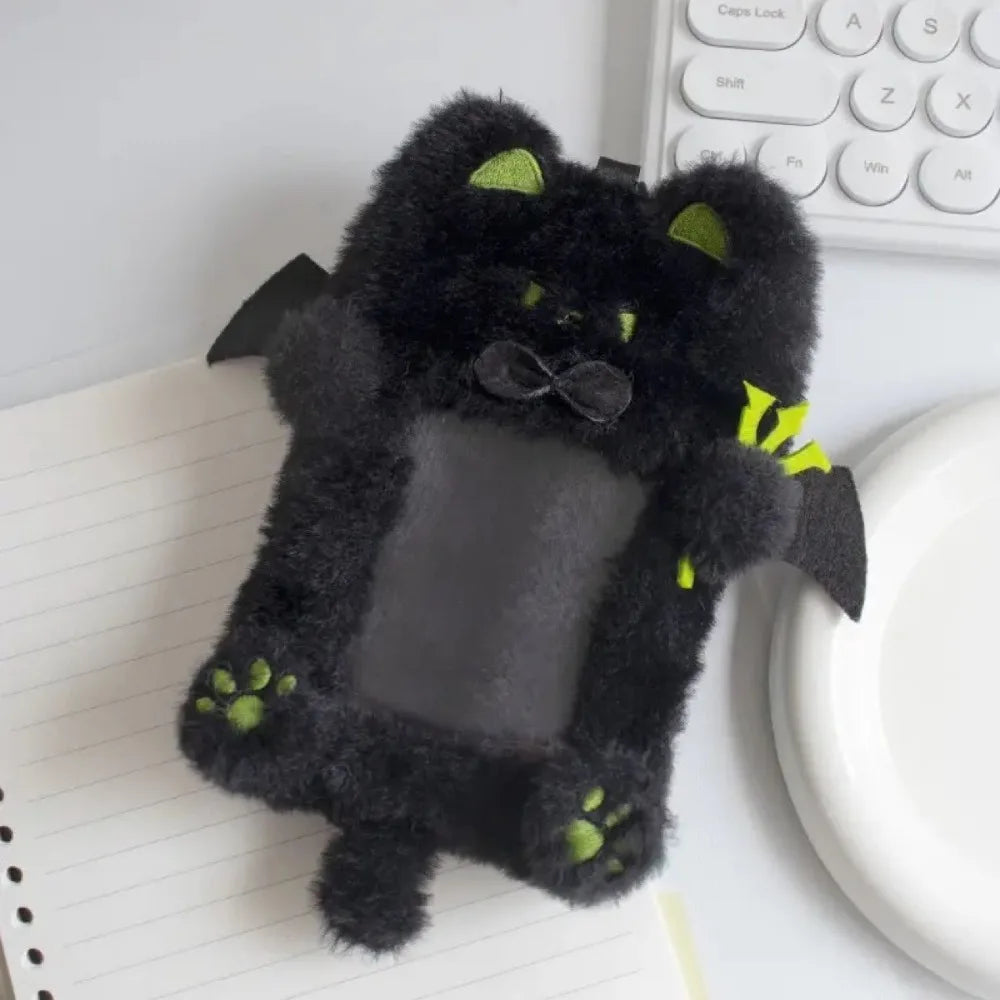 Cute Plush Photocard Case Student Card Holder Cartoon Fox Photocard Case Idol Photos Protective Cover Bag Keychain