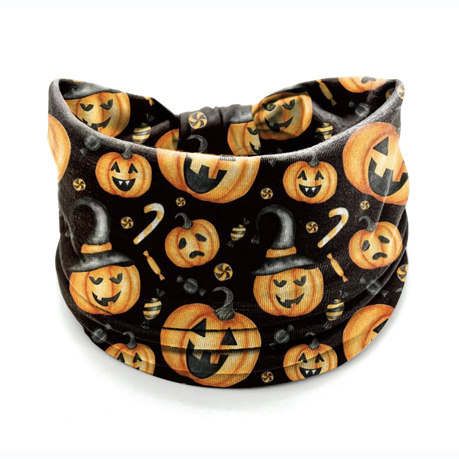 Halloween Headbands For Women Wide Turban Dress Up Costume Headwraps Pumpkin Spider Web Bad Skeleton Hair Band