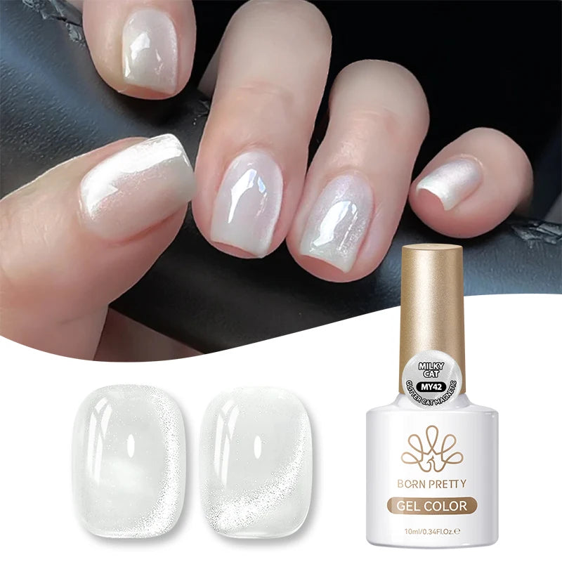 BORN PRETTY 10ml Dark Brown Red Glass Bead Cat Magnetic Gel Nail Polish Semi Permanent Soak Off UV LED Varnish Nail Art Salon