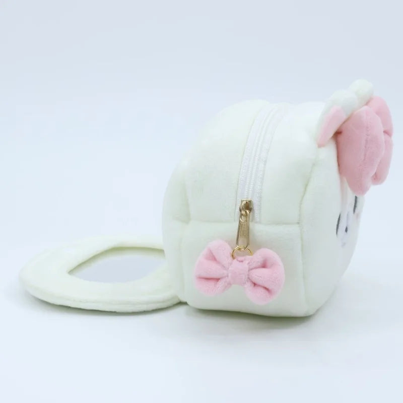 NEW Rilakkuma Girl Bowknot Plush Makeup white Korilakkuma bear Plushes Cosmetic Storage Bag Large Capacity Organizer Handbags
