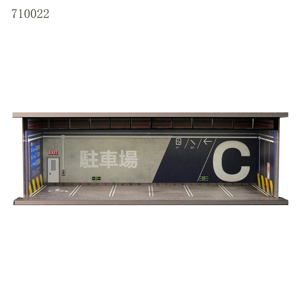 GFans NEW 1:64 Scale Diorama Car Garage Model Parking Lot for Display Gifts Scene Collection Display Car Assembly Scenes Toy