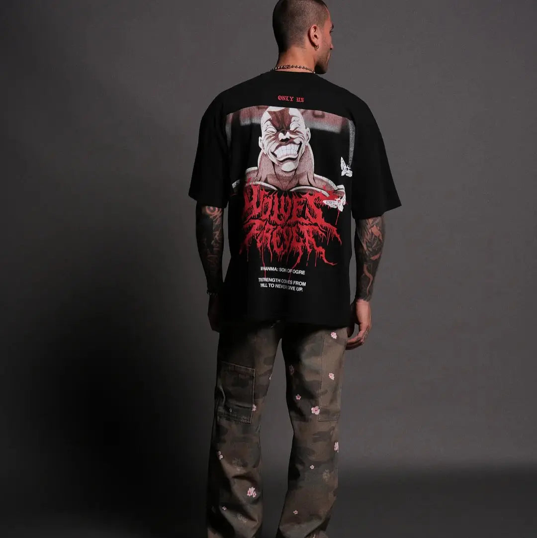 Japanese Anime T Shirt Y2K Clothes Mens Womens Hip Hop Cartoon Anime Character Retro Oversized Tshirt Cotton Short Sleeved Tops