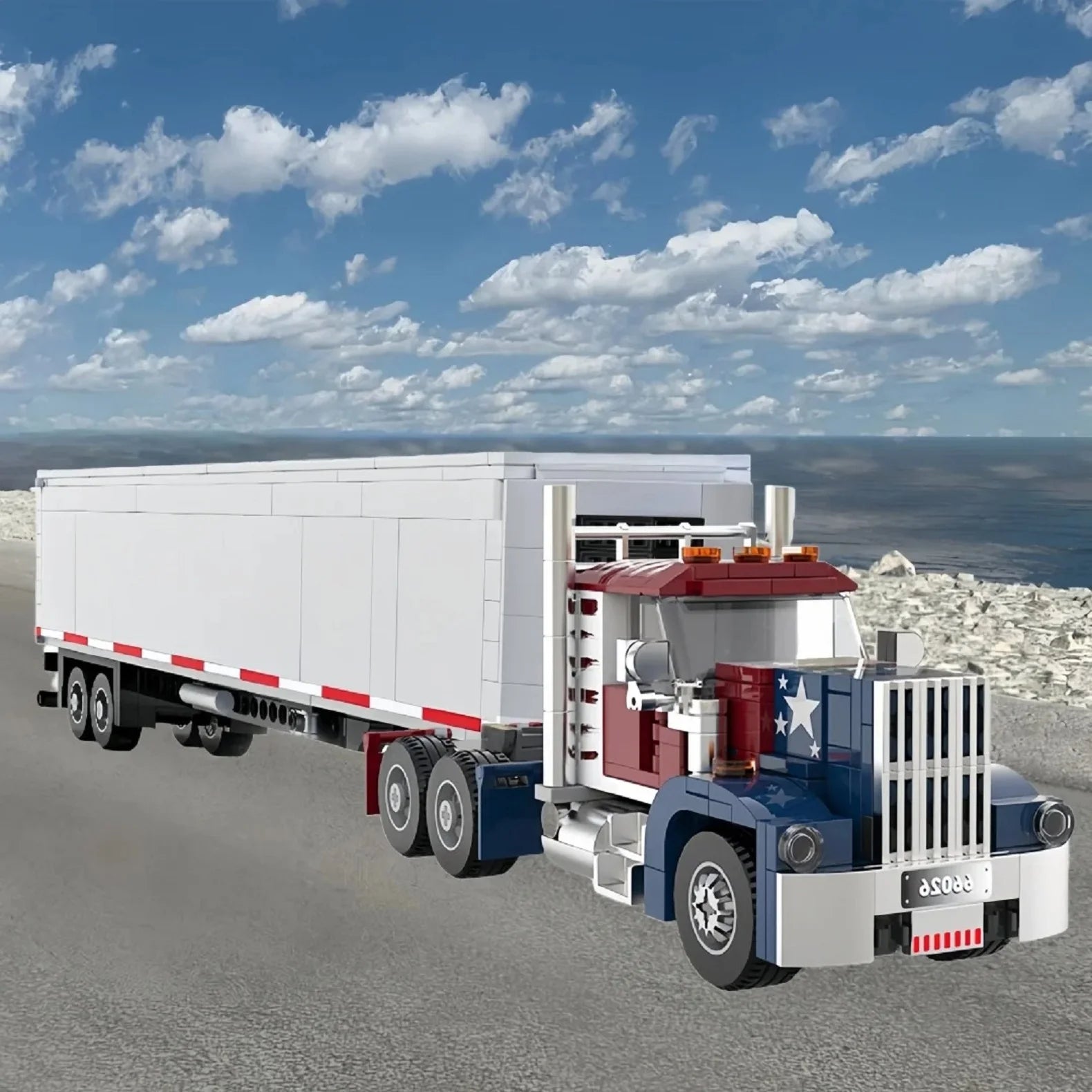 European&American Truck Head Building Blocks MOC Connectable Container Trailer Model Bricks Educational Toys For kids Gifts