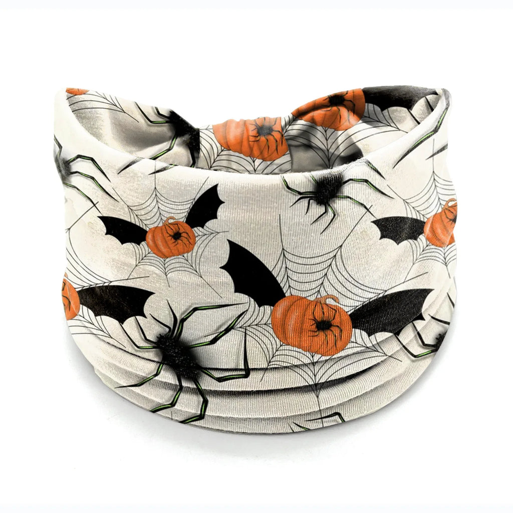 Halloween Headbands For Women Wide Turban Dress Up Costume Headwraps Pumpkin Spider Web Bad Skeleton Hair Band