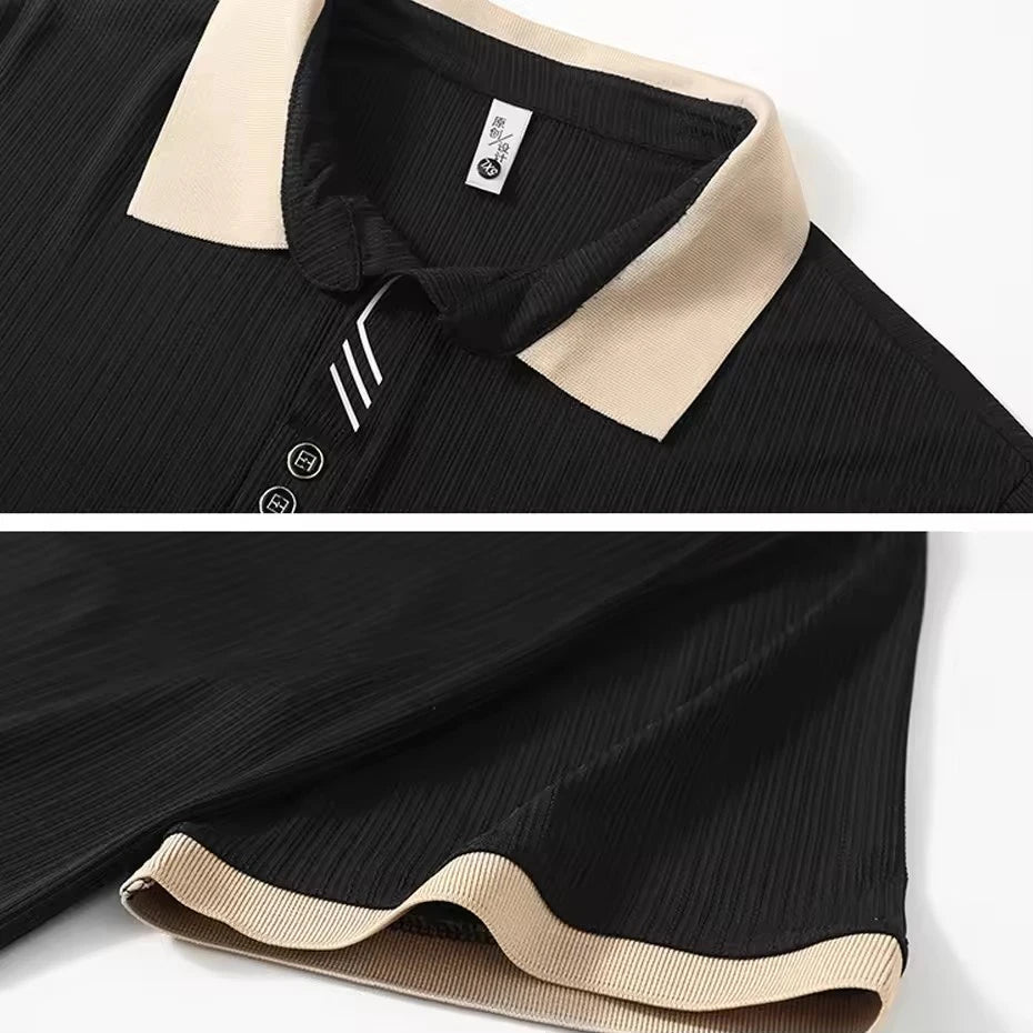 13XL 10XL Plus Size Polo Shirts Men Summer Short Sleeve Polo Shirts Male Contrast Color Polo Shirts Big Size 13XL