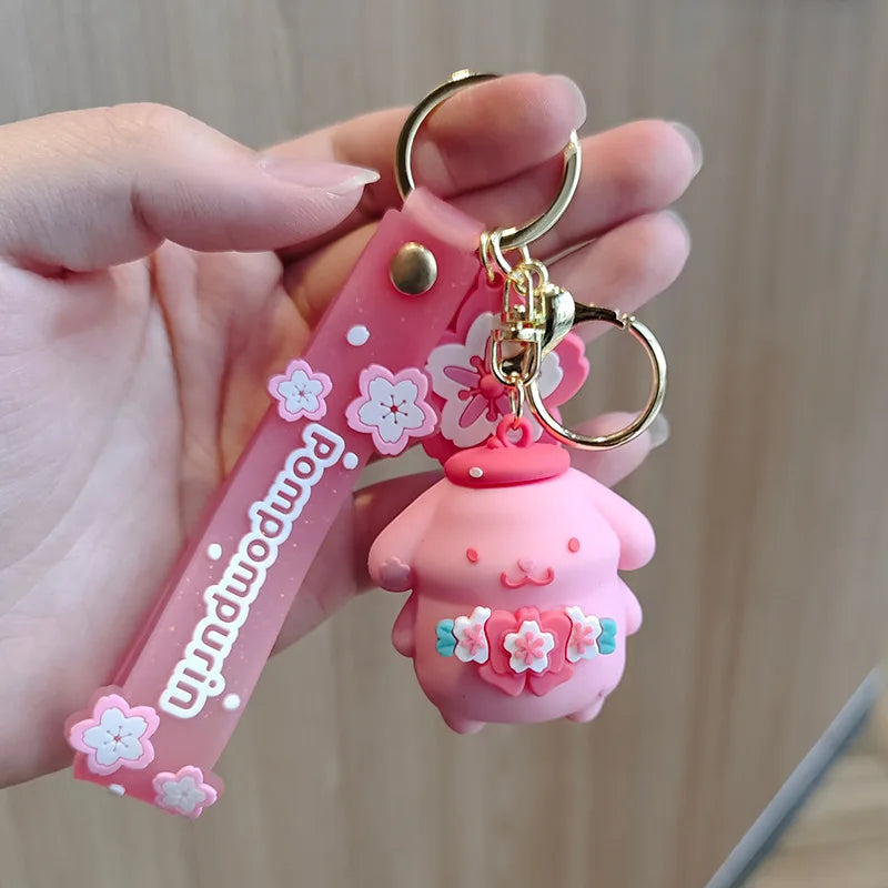 Sakura Sanrio Key Chain Kuromi Melody Key Chain Doll Schoolbag Pendant