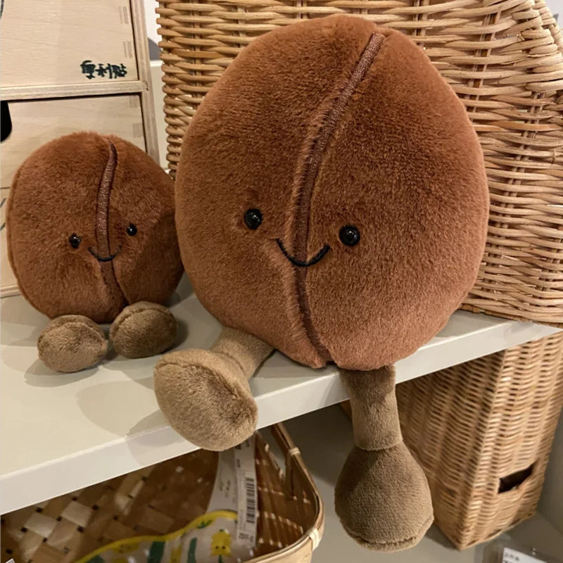 Jellycat Fashion Cute Coffee Bean Doll Stuffed Anime Coffee Food Plush Toy Cartoon Soft Plushies Home Table Decorations