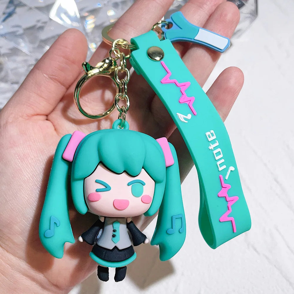 Hatsune Keychain Creative Cartoon Beauty Doll Bag Pendant Car Key Chain Ring Gift
